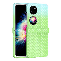 Hard Rigid Plastic Matte Finish Front and Back Cover Case 360 Degrees ZL5 for Huawei P50 Pocket Green