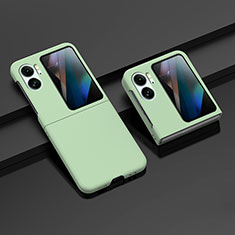 Hard Rigid Plastic Matte Finish Front and Back Cover Case 360 Degrees ZL8 for Oppo Find N2 Flip 5G Matcha Green