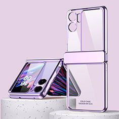 Hard Rigid Plastic Matte Finish Front and Back Cover Case 360 Degrees ZL8 for Oppo Find N2 Flip 5G Purple