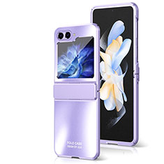 Hard Rigid Plastic Matte Finish Front and Back Cover Case 360 Degrees ZL8 for Samsung Galaxy Z Flip5 5G Purple