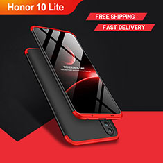 Hard Rigid Plastic Matte Finish Front and Back Snap On Case 360 Degrees M01 for Huawei Honor 10 Lite Red and Black