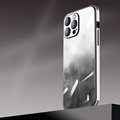 Hard Rigid Plastic Matte Finish Gradient Case Back Cover AT1 for Apple iPhone 13 Pro Black