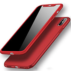 Hard Rigid Plastic Matte Finish Snap On Case S02 for Apple iPhone X Red