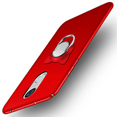 Hard Rigid Plastic Matte Finish Snap On Case with Finger Ring Stand A02 for Huawei Enjoy 6 Red