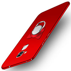 Hard Rigid Plastic Matte Finish Snap On Case with Finger Ring Stand A02 for Huawei GR5 Mini Red