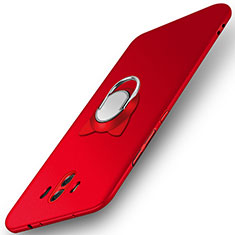 Hard Rigid Plastic Matte Finish Snap On Case with Finger Ring Stand A02 for Huawei Mate 10 Red