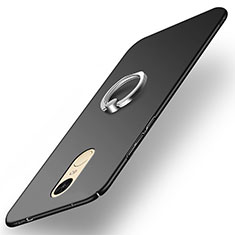 Hard Rigid Plastic Matte Finish Snap On Case with Finger Ring Stand A02 for Xiaomi Redmi Pro Black