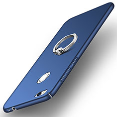Hard Rigid Plastic Matte Finish Snap On Case with Finger Ring Stand A03 for Huawei GR3 (2017) Blue