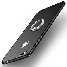 Hard Rigid Plastic Matte Finish Snap On Case with Finger Ring Stand A03 for Huawei Honor 8 Lite Black