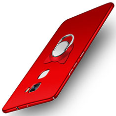 Hard Rigid Plastic Matte Finish Snap On Case with Finger Ring Stand A03 for Huawei Mate S Red