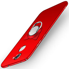 Hard Rigid Plastic Matte Finish Snap On Case with Finger Ring Stand A05 for Huawei Enjoy 7 Plus Red