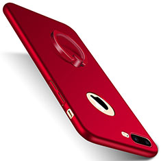 Hard Rigid Plastic Matte Finish Snap On Case with Finger Ring Stand F01 for Apple iPhone 7 Plus Red