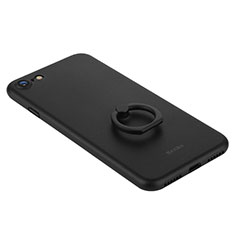 Hard Rigid Plastic Matte Finish Snap On Case with Finger Ring Stand F01 for Apple iPhone 8 Black