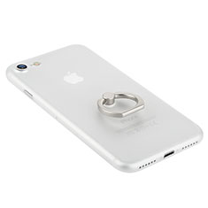 Hard Rigid Plastic Matte Finish Snap On Case with Finger Ring Stand F01 for Apple iPhone 8 White