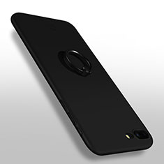 Hard Rigid Plastic Matte Finish Snap On Case with Finger Ring Stand F02 for Apple iPhone 8 Plus Black