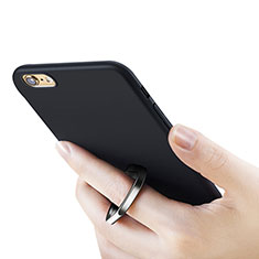 Hard Rigid Plastic Matte Finish Snap On Case with Finger Ring Stand for Apple iPhone 6 Plus Black