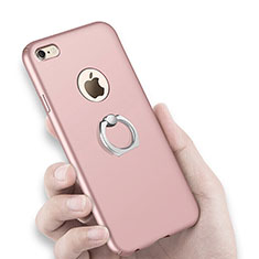 Hard Rigid Plastic Matte Finish Snap On Case with Finger Ring Stand for Apple iPhone 6 Plus Pink