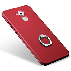 Hard Rigid Plastic Matte Finish Snap On Case with Finger Ring Stand for Huawei Enjoy 6S Red