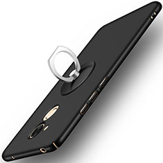 Hard Rigid Plastic Matte Finish Snap On Case with Finger Ring Stand for Huawei Honor 6A Black