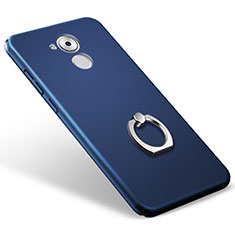 Hard Rigid Plastic Matte Finish Snap On Case with Finger Ring Stand for Huawei Honor 6C Blue