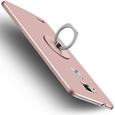 Hard Rigid Plastic Matte Finish Snap On Case with Finger Ring Stand for Huawei Mate 7 Pink