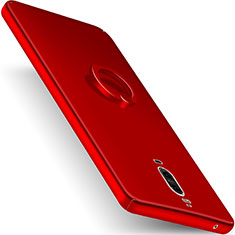 Hard Rigid Plastic Matte Finish Snap On Case with Finger Ring Stand for Huawei Mate 9 Pro Red
