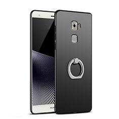 Hard Rigid Plastic Matte Finish Snap On Case with Finger Ring Stand for Huawei Mate S Black