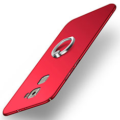 Hard Rigid Plastic Matte Finish Snap On Case with Finger Ring Stand for Huawei Mate S Red