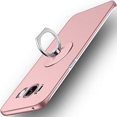 Hard Rigid Plastic Matte Finish Snap On Case with Finger Ring Stand for Samsung Galaxy S8 Pink
