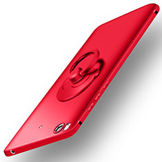 Hard Rigid Plastic Matte Finish Snap On Case with Finger Ring Stand for Xiaomi Mi 5S 4G Red