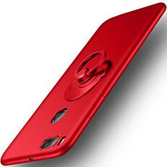 Hard Rigid Plastic Matte Finish Snap On Case with Finger Ring Stand for Xiaomi Mi 5X Red