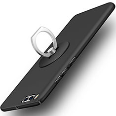 Hard Rigid Plastic Matte Finish Snap On Case with Finger Ring Stand for Xiaomi Mi 6 Black