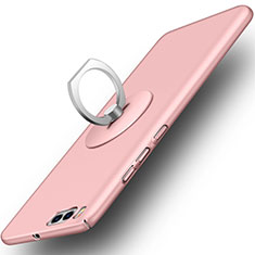 Hard Rigid Plastic Matte Finish Snap On Case with Finger Ring Stand for Xiaomi Mi 6 Pink
