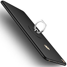 Hard Rigid Plastic Matte Finish Snap On Case with Finger Ring Stand for Xiaomi Mi Max 2 Black
