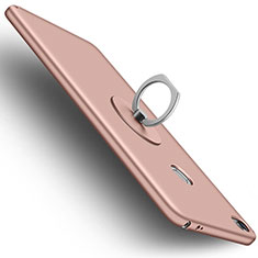 Hard Rigid Plastic Matte Finish Snap On Case with Finger Ring Stand for Xiaomi Mi Max Rose Gold