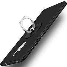 Hard Rigid Plastic Matte Finish Snap On Case with Finger Ring Stand for Xiaomi Redmi Note 4 Black