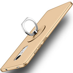 Hard Rigid Plastic Matte Finish Snap On Case with Finger Ring Stand for Xiaomi Redmi Note 4X Gold