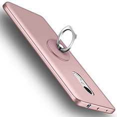 Hard Rigid Plastic Matte Finish Snap On Case with Finger Ring Stand for Xiaomi Redmi Note 4X High Edition Rose Gold