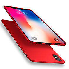 Hard Rigid Plastic Matte Finish Snap On Case with Finger Ring Stand R03 for Apple iPhone X Red