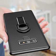 Hard Rigid Plastic Matte Finish Snap On Case with Magnetic Finger Ring Stand for Samsung Galaxy Note 9 Black