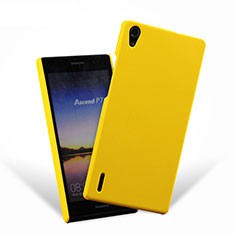 Hard Rigid Plastic Matte Finish Snap On Cover for Huawei P7 Dual SIM Yellow