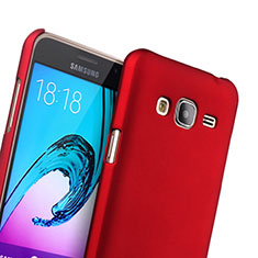 Hard Rigid Plastic Matte Finish Snap On Cover for Samsung Galaxy J3 Red
