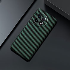 Hard Rigid Plastic Matte Finish Twill Snap On Case Cover for OnePlus Ace 2 Pro 5G Green