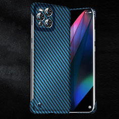 Hard Rigid Plastic Matte Finish Twill Snap On Case Cover for Oppo Find X3 Pro 5G Blue