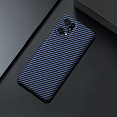 Hard Rigid Plastic Matte Finish Twill Snap On Case Cover for Oppo Find X5 Pro 5G Blue