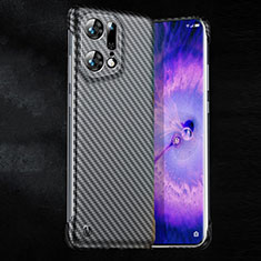 Hard Rigid Plastic Matte Finish Twill Snap On Case Cover T01 for Oppo Find X5 Pro 5G Black