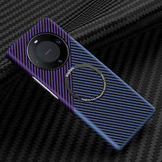 Hard Rigid Plastic Matte Finish Twill Snap On Case Cover with Mag-Safe Magnetic for Huawei Mate 60 Pro+ Plus Purple and Blue