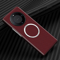 Hard Rigid Plastic Matte Finish Twill Snap On Case Cover with Mag-Safe Magnetic for Huawei Mate 60 Pro+ Plus Red