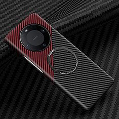 Hard Rigid Plastic Matte Finish Twill Snap On Case Cover with Mag-Safe Magnetic for Huawei Mate 60 Pro+ Plus Red and Black