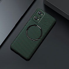 Hard Rigid Plastic Matte Finish Twill Snap On Case Cover with Mag-Safe Magnetic for Realme GT Neo 3T 5G Green
